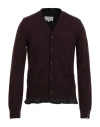 Maison Margiela Man Cardigan Plum Size L Wool, Acetate, Viscose In Red