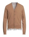 Maison Margiela Man Cardigan Camel Size S Wool, Acetate, Viscose In Beige