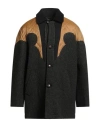 Maison Margiela Man Coat Dark Green Size 38 Wool, Viscose, Acrylic, Polyester In Black