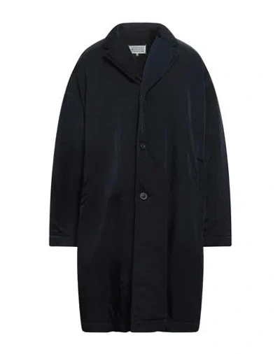 Maison Margiela Man Coat Midnight Blue Size 40 Polyamide In Black