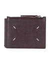 Maison Margiela Man Coin Purse Burgundy Size - Bovine Leather In Red