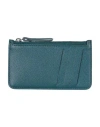 Maison Margiela Man Coin Purse Deep Teal Size - Bovine Leather, Brass, Zinc In Green