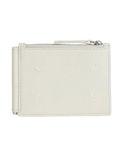 Maison Margiela Man Coin Purse Off White Size - Bovine Leather In Off White