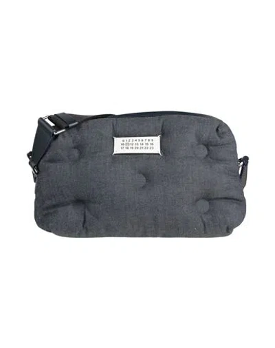 Maison Margiela Man Cross-body Bag Navy Size - Textile Fibers, Leather In Blue