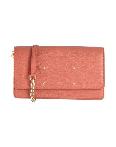 Maison Margiela Man Crossbody Wallet Rust Size - Cow Leather In Red