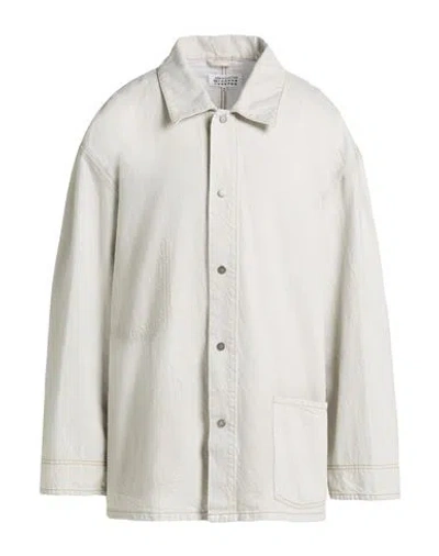 Maison Margiela Man Denim Outerwear Light Grey Size 42 Cotton In Gray