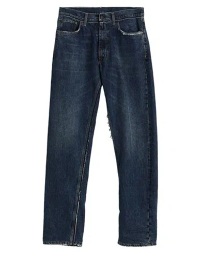 Maison Margiela Man Jeans Blue Size 33 Cotton, Wool