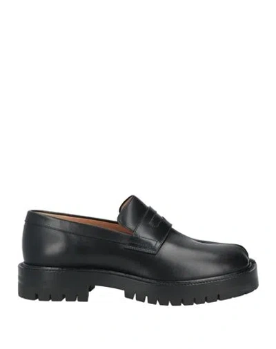 Maison Margiela Black Tabi Leather Loafers In H8396 Black