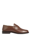 Maison Margiela Tabi-toe Polished-finish Loafers In Brown