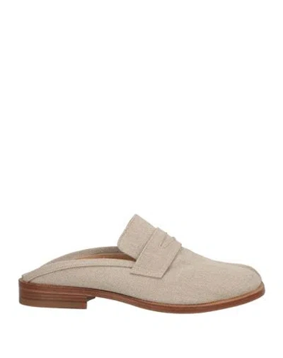 Maison Margiela Man Mules & Clogs Beige Size 9 Textile Fibers In Sand