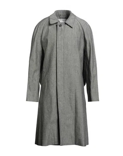 Maison Margiela Man Overcoat & Trench Coat Black Size 36 Cotton In Gray