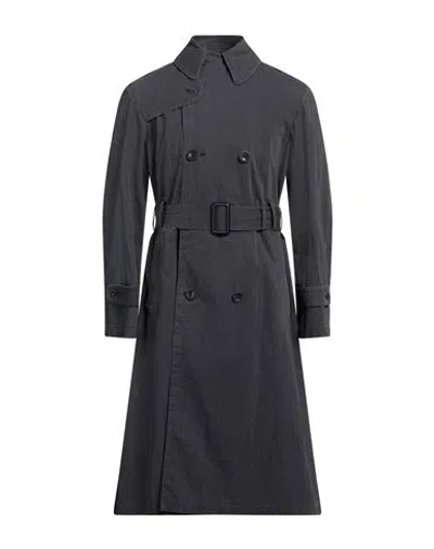 Maison Margiela Man Overcoat & Trench Coat Navy Size 34 Cotton, Polyamide In Navy Blue