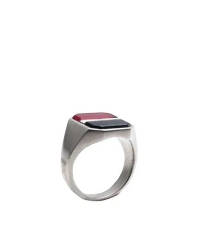 Maison Margiela Man Ring Red Size S Silver
