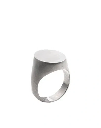 Maison Margiela Man Ring Silver Size Ii Brass In Metallic