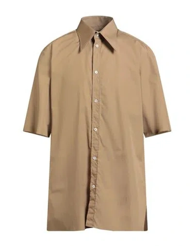 Maison Margiela Man Shirt Camel Size 15 ¾ Cotton In Brown