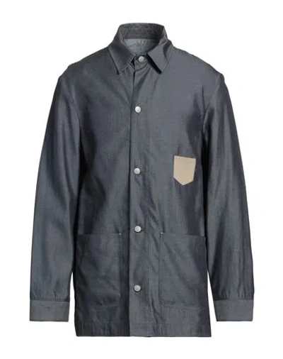 Maison Margiela Man Shirt Navy Size 44 Viscose, Silk