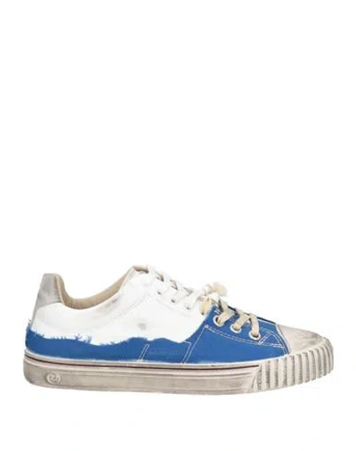 Maison Margiela Man Sneakers Blue Size 6 Leather, Textile Fibers