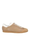 Maison Margiela Man Sneakers Camel Size 9 Soft Leather In Beige