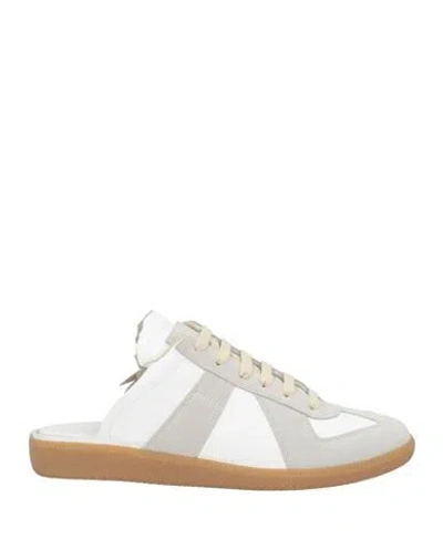 Maison Margiela Man Sneakers Light Grey Size 9 Leather In White
