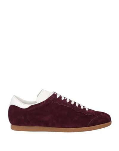 Maison Margiela Man Sneakers Plum Size 9 Leather In Purple