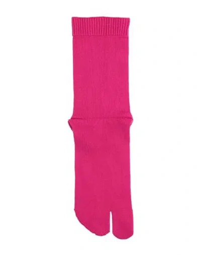 Maison Margiela Man Socks & Hosiery Fuchsia Size L Cotton, Elastane In Pink