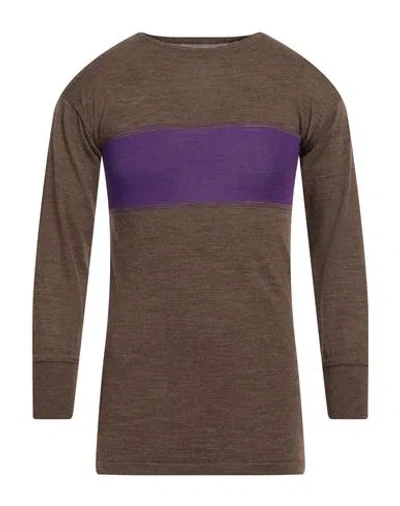 Maison Margiela Man Sweater Brown Size L Wool, Polyamide, Cotton