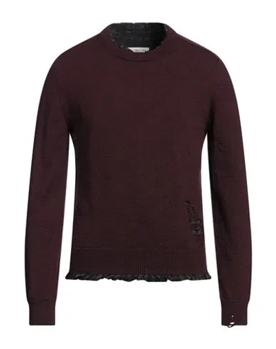 Maison Margiela Man Sweater Burgundy Size M Wool, Acetate, Viscose In Red