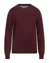 Maison Margiela Man Sweater Burgundy Size L Wool, Elastane In Red