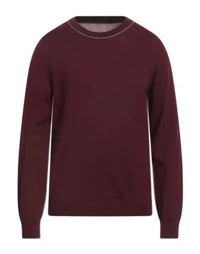 Maison Margiela Man Sweater Burgundy Size L Wool, Elastane In Red
