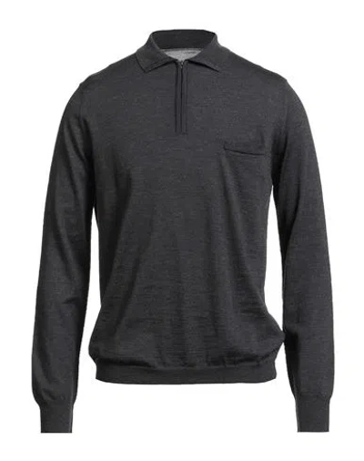 Maison Margiela Man Sweater Charcoal Size S Wool, Cotton In Black