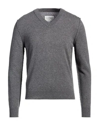 Maison Margiela Man Sweater Lead Size S Cashmere In Grey
