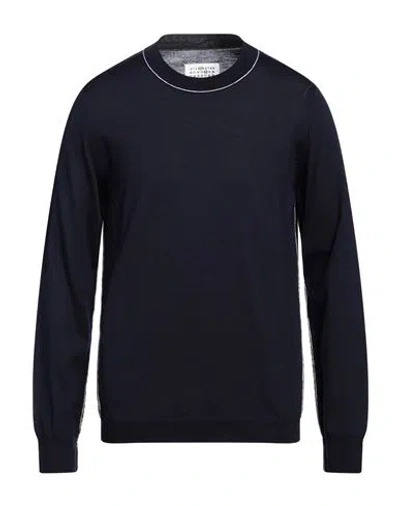 Maison Margiela Man Sweater Midnight Blue Size S Wool, Cotton