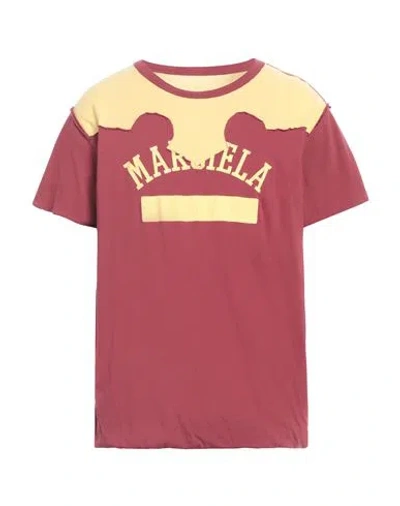 Maison Margiela Man T-shirt Burgundy Size Xl Cotton In Red