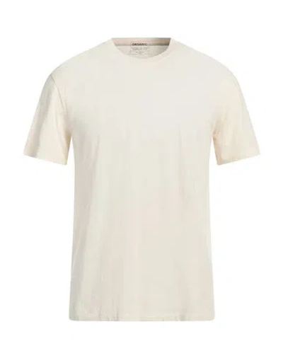 Maison Margiela Man T-shirt Ivory Size L Organic Cotton In White