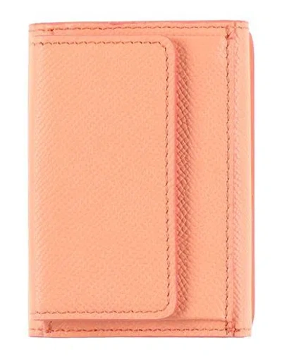 Maison Margiela Man Wallet Apricot Size - Leather In Orange
