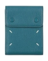 Maison Margiela Man Wallet Deep Teal Size - Goat Skin In Green