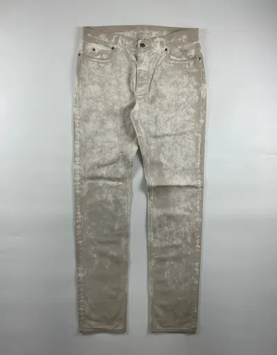Pre-owned Maison Margiela Marble Jeans In White