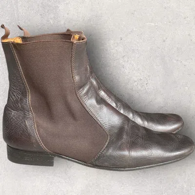 Pre-owned Maison Margiela Margiela Brown Side Gore Chelsea Boots