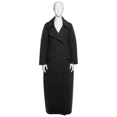 Pre-owned Maison Margiela Margiela Charcoal Grey Wool “flat” Maxi Coat, Fw 1998 In Gray