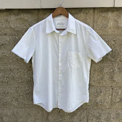 Pre-owned Maison Margiela Margiela “cut Sleeves” White Button Up Shirt