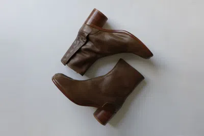 Pre-owned Maison Margiela Margiela Tabi Ankle Boots - Brown Calf Leather