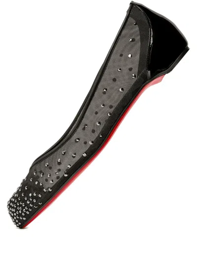 Maison Margiela Marlougiela Split-toe Crystal-embellished Flats In Black