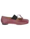 Maison Margiela Maroon Leather Ballet Flats In Burgundy