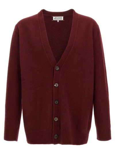 MAISON MARGIELA MAROON WOOL CARDIGAN