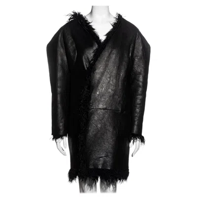 Pre-owned Maison Margiela Martin Margiela Black Goatskin Reversible 'flat Collection' Coat, Fw 1998