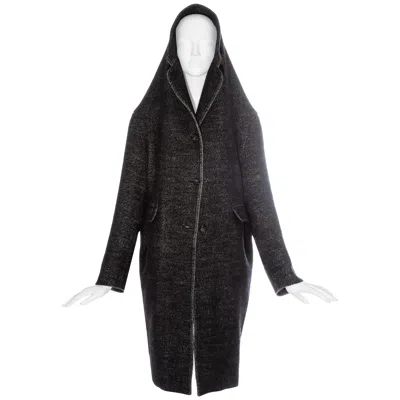 Pre-owned Maison Margiela Martin Margiela Dark Grey Wool Coat With An Elongated Hood-collar, Fw 2005 In Gray