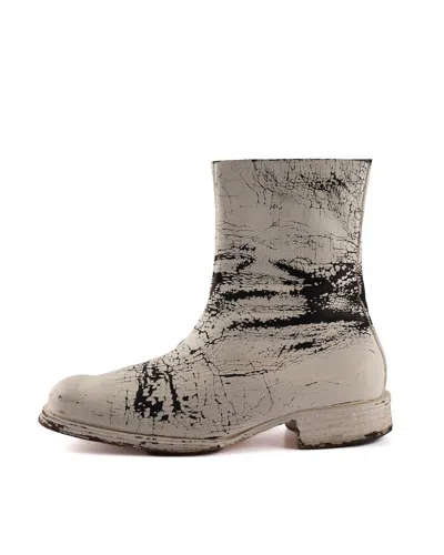 Pre-owned Maison Margiela Martin Margiela F/w 2002 (10) Painted Square Toe Boots In White