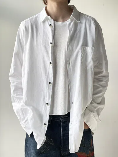 Pre-owned Maison Margiela Martin Margiela Fw08 Double Buttons Oversized Shirt In White