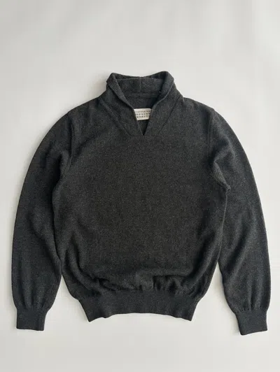 Pre-owned Maison Margiela Martin Margiela Fw08 Shawl Collar Wool Sweater In Gray