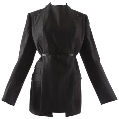 Pre-owned Maison Margiela Martin Margiela Grey Wool Deconstructed Blazer Jacket And Apron Set, Fw 2003 In Gray